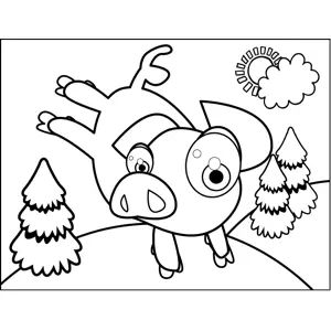 Kicking Pig coloring page