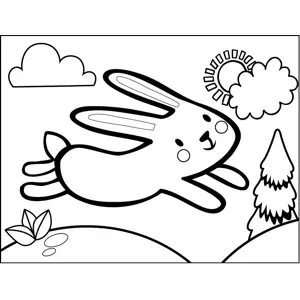 Leaping Rabbit coloring page