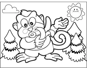 Monkey Banana coloring page