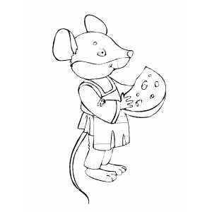 Mouse And Piece Of Cheese coloring page