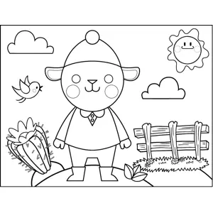 Mouse and Cactus coloring page