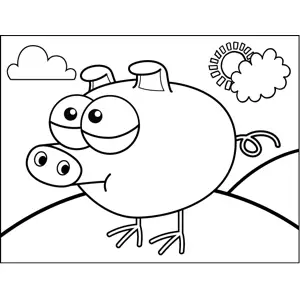 Pig Chicken coloring page