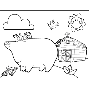 Pig Googly Eyes coloring page