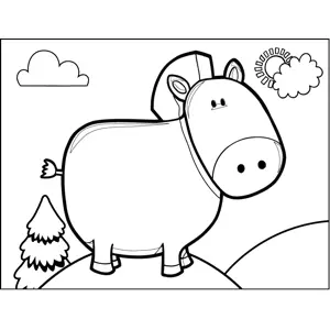 Pig with Cow Tail coloring page