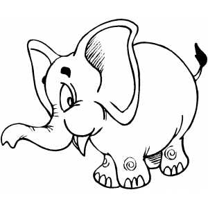 Pink Elephant coloring page