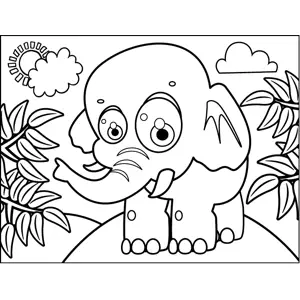Playful Elephant coloring page