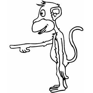 Pointing Monkey coloring page