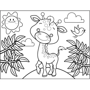 Prancing Giraffe coloring page