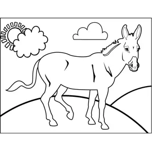 Proud Donkey coloring page