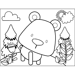 Quizzical Bear coloring page