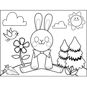 Rabbit Doing the Splits coloring page