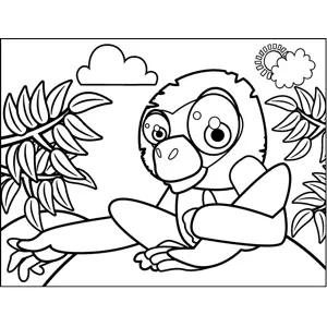 Reclining Monkey coloring page