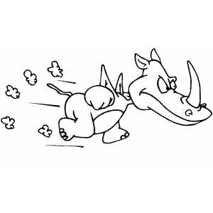Running Rhino coloring page