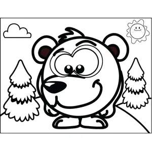 Shy Bear coloring page