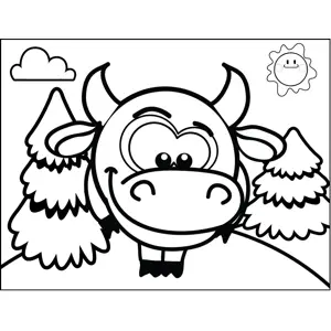 Shy Cow coloring page