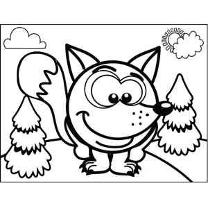 Shy Fox coloring page