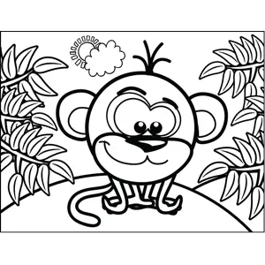 Shy Monkey coloring page