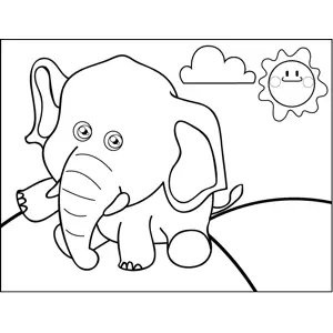 Sitting Elephant coloring page