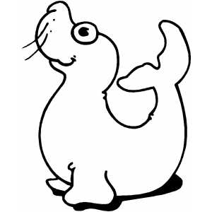 Smiling Seal Kid coloring page