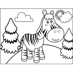 Standing Zebra coloring page