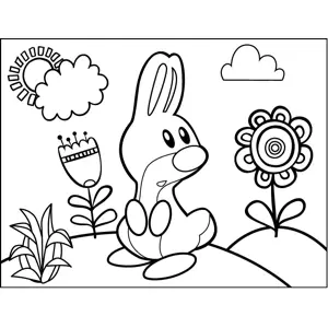 Startled Rabbit coloring page