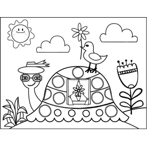 Turtle with Pizazz coloring page