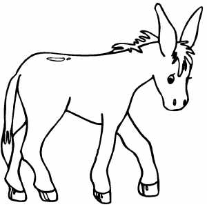 Walking Donkey Kid coloring page