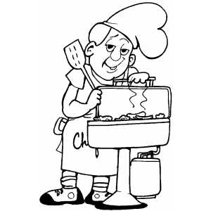 Barbeque Chef coloring page