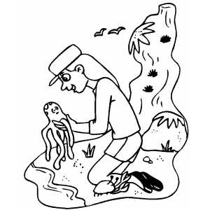 Beachcombing coloring page