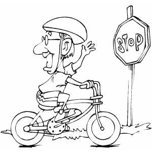 Cycling Look Out coloring page