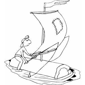 Fishing On Sail coloring page
