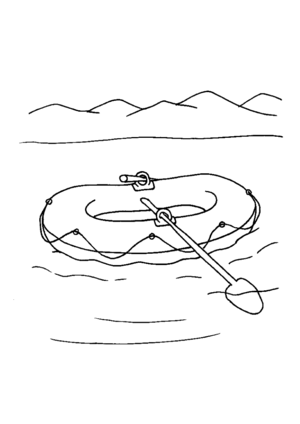 Inflatable Life Raft coloring page