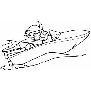 Motorboating coloring page