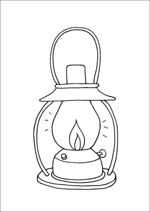 Old Kerosene Camping Lantern coloring page