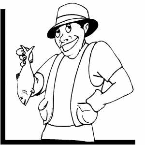 Proud Fisherman coloring page