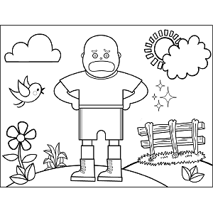 Bald Soccer Kid coloring page