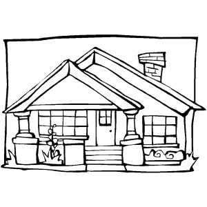 Bungalow House coloring page