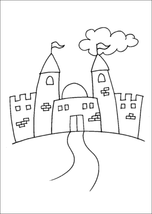 Castle coloring page