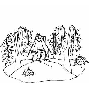 Cottage In The Forest coloring page