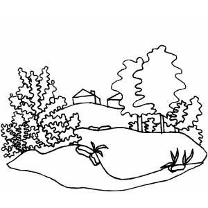 Cottage In The Valley coloring page