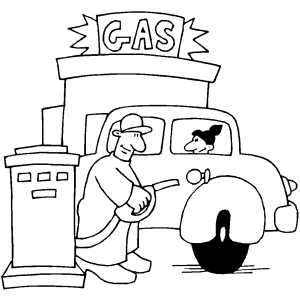 Gas Station coloring page
