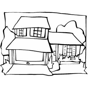 House Splitted Into Three Parts coloring page