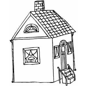 House With Four Stairs coloring page