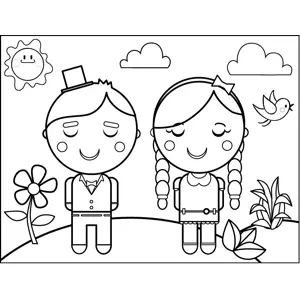 Kid Couple coloring page