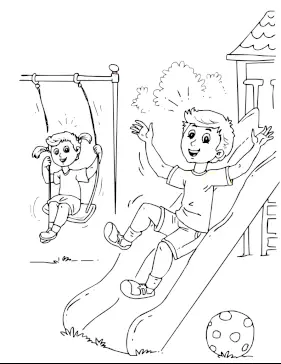 Kids On Playground coloring page