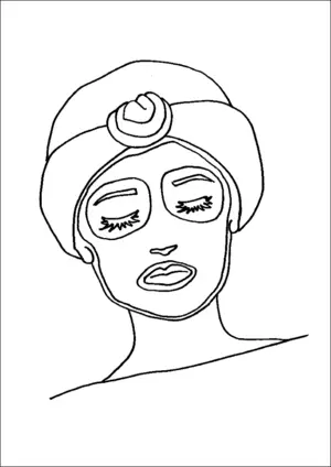 Woman Getting Facial Treatment coloring page
