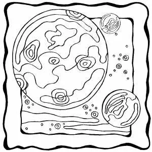 Multiple Planets On Frame coloring page