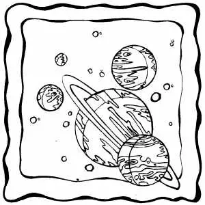 Set Of Planets On Frame coloring page