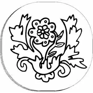 Flower Design In Frame coloring page