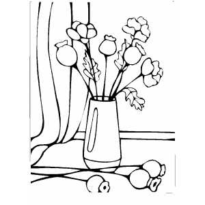 Poppies coloring page